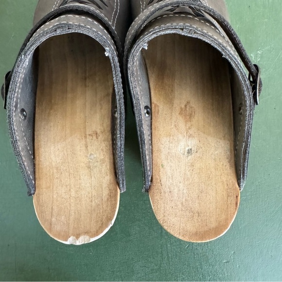 No. 6 Handmade by Sven Braid-Front Convertible Clogs in Taupe Nubuck *USA Made* - Picture 3 of 14